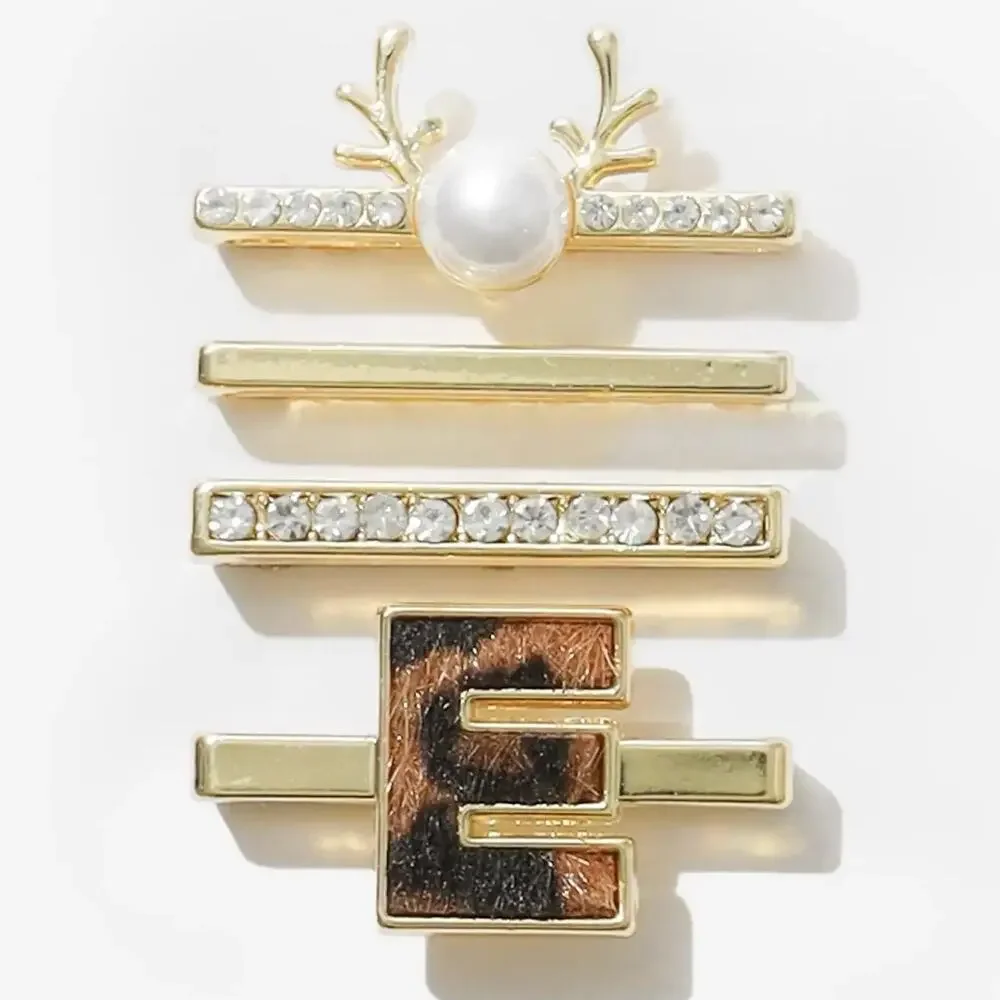 NEW Marley Lilly Smart Watch Charm Set Letter E Gold Leopard Apple Watch